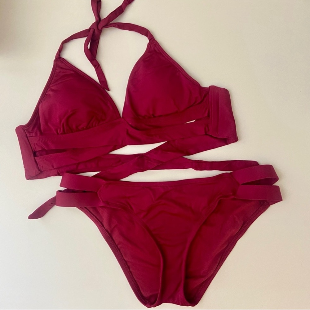 Mossimo Supply Co. Burgundy Bikini